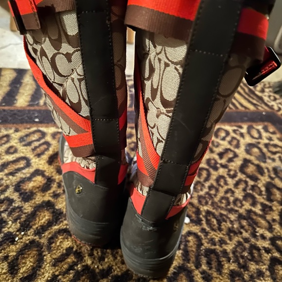 Orange and Brown Coach Boots size 10 - Picture 5 of 7